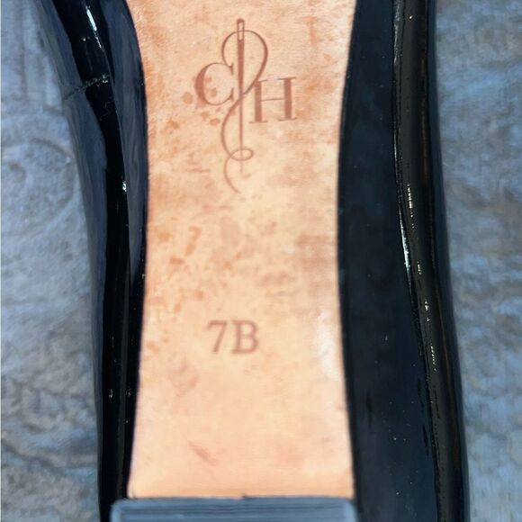 Cole Haan Nike Air Black Wedge Patent Leather Heels with Rounded Toe Size 7 B - Picture 8 of 9